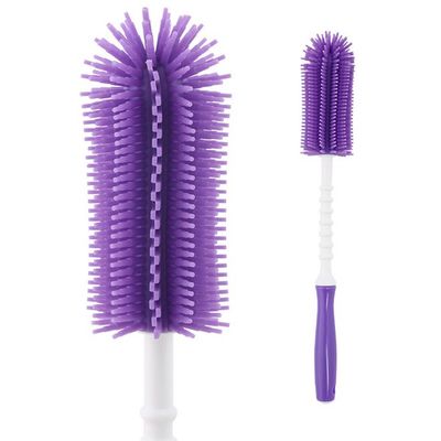 韓國(guó)原產(chǎn)Mathos Loreley硅膠奶瓶清潔刷水杯清洗刷一字型 紫色【奶瓶清潔刷】- 喜地